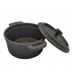 Cast Iron Mini Casserole Dish with Lid | Black Cocotte Terrine Pot – 10cm