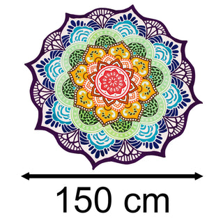 150cm Yoga Beach Towel Seven Chakras Printed Beach Roundie | Yoga Mat With Towel Backing Round Beach Mat | Round Tapestry Beach Towel Picnic Blanket
