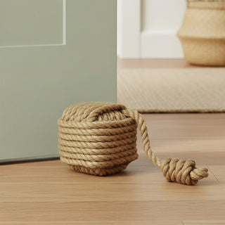 15cm Nautical Square Monkey's Fist Rope Doorstop ~ Natural Rope Door Stop