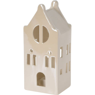 15cm White Ceramic LED Christmas House | Light - Up Ornament | Design Varies