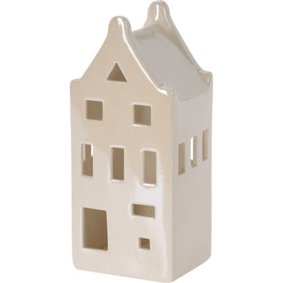 15cm White Ceramic LED Christmas House | Light - Up Ornament | Design Varies