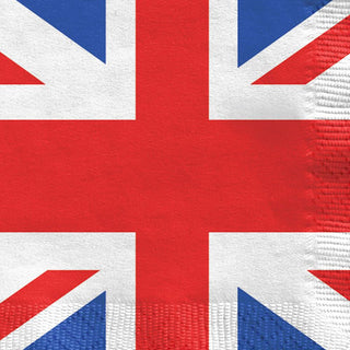 16 Great Britain Flag Union Jack Napkins Party Napkins | Pack Of 16 Britannia Union Jack Paper Napkins | Queens Platinum Jubilee Party Serviettes - 33cm