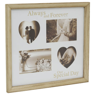 Wooden 4 Aperture Wedding Photo Frame, Wall Hanging Four Photo Display