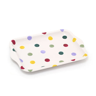 Emma Bridgewater Polka Dot Small Tin Tray | Tea Tray With Handles 24cm