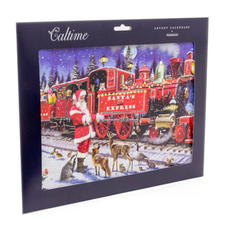 Christmas Advent Calendar Santa's Express | Christmas Train Advent Calendar Traditional Advent Calendar | Picture Advent Calendar Paper Advent Calendar