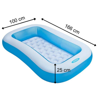 Intex Blue Inflatable Kids Swimming Pool | Childrens Paddling Pool - 1.66x1.00m