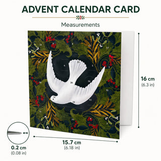 Dove of Peace Christmas Advent Greetings Card, 24 Door Advent Calendar Card