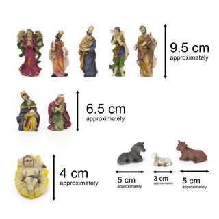 Traditional Christmas Nativity Scene With 11 Beautiful Detailed Figures | Resin Statues And Stable Manger Scene Crib Figurines | Christmas Nativity Set With Figures