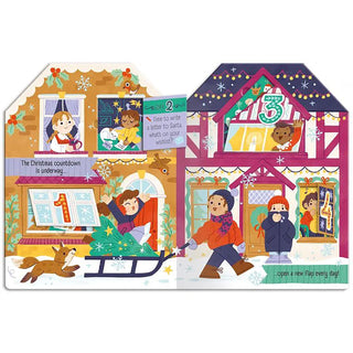 Christmas Village Fold-out Advent Calendar Book, Children's 25-Flap Advent Book