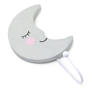 Childrens Decorative Wall Hook | Childs Bedroom Nursery Novelty Wall Hook - Moon