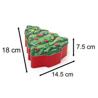 Charming Christmas Storage Tin With Festive Designs for Sweets Treats Surprises - Tree