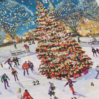 Christmas Advent Calendar Skating In The Snow | Advent Calendar Greetings Card