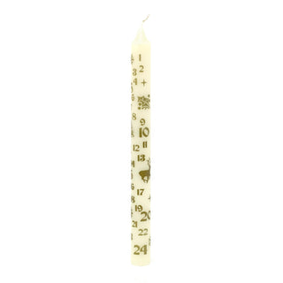 Traditional Christmas Advent Calendar Dinner Candle - Cream Advent Candle