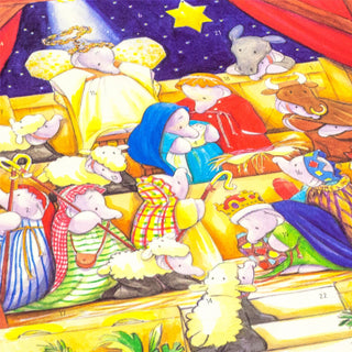 Christmas Advent Calendar Elephant Nativity Play | Cartoon Advent Calendar Traditional Advent Calendar | Picture Advent Calendar Paper Advent Calendar