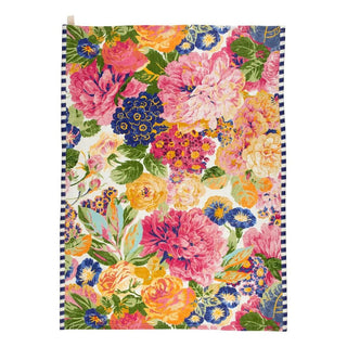 Sanderson - Very Rose & Peony Tea Towel | Floral Cotton Kitchen Tea Towel