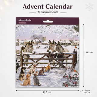 Christmas Donkeys Traditional Picture Advent Calendar, 21.3cm Square