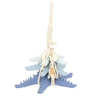 Set Of 3 Resin Starfish Nautical Decoration | Nautical Ornament Hanging Seaside Decoration | Ocean Triple Starfish Ornament