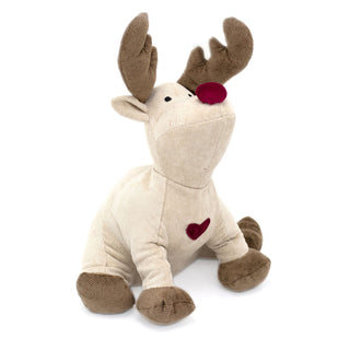 Rudy Red Nosed Reindeer Doorstop | Fabric Animal Door Stop Christmas Doorstop
