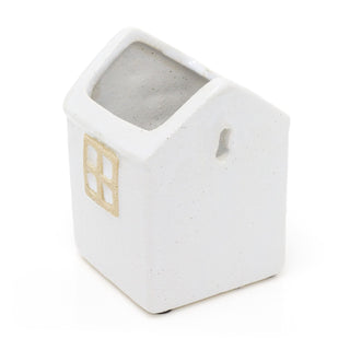 Mini Ceramic House Shaped Wall Planter | Wall Mounted Outdoor Cottage Plant Pot | Indoor Garden Hanging Flower Pot