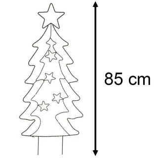 85cm Outdoor LED Christmas Tree Silhouette | 90 LED Warm White Light Up Outdoor Christmas Tree | Black Metal Illuminated Christmas Tree Christmas Decor