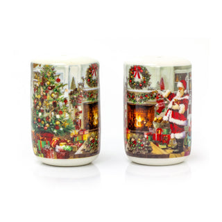 Fine China Santa and Christmas Tree Salt & Pepper Shakers | Salt and Pepper Pots