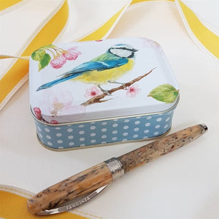 Jo Stockdale Blue Tit Small Rectangle Tin | Trinket Keepsake Sewing Tin Box