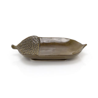 Forest Toile Acorn Shaped Trinket Dish | Stoneware Jewellery Dish Trinket Bowl | Trinket Tray Key Bowl Vanity Tray Ring Holder Jewellery Plate