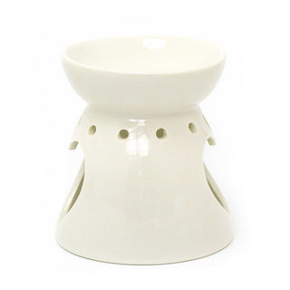 Heart Design White Ceramic Oil Burner | Wax Melt Tealight Fragrance Diffuser