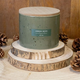 2 - Wick Scented Candle in Ceramic Jar | Aromatherapy White Wax Candle & Holder
