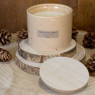 2 - Wick Scented Candle in Ceramic Jar | Aromatherapy White Wax Candle & Holder