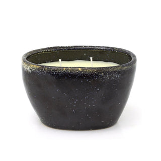 2 - Wick Scented Candle in Ceramic Jar | Vanilla Candle in Stoneware Holder - 15cm