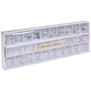 20 LED Christmas Snowflake Baubles Lights | Indoor Battery Operated Warm White Festoon Led Lights 7m | Battery Operated Bauble String Lights