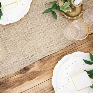 5m Natural Jute Hessian Table Runner | Rustic Dining Table Decorations | Wedding Decorations Christmas Table Runner