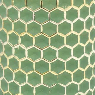 Art Deco Style Geometric Vase Coloured Glass Vases | Cylinder Vase Flower Vase Glass Decorative Vase | Beehive Honeycomb Glass Flower Vase