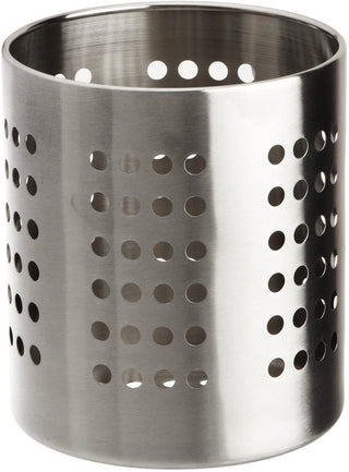 Stainless Steel Kitchen Cutlery Holder Pot 14cm | Kitchen Utensil Drying Rack Cutlery Caddy Case | Multi-Purpose Organiser for Silverware