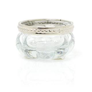 Stylish Clear Bubble Tealight Holder | Glass Candle Holder Ribbed Candle Pot | Pumpkin Tealight Holder
