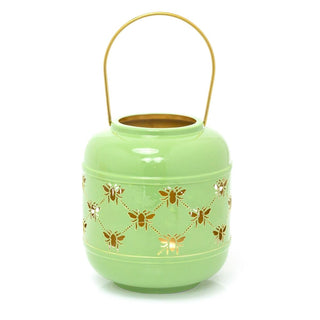 20cm Honey Bee Metal Hurricane Candle Lantern | Decorative Hanging Lantern For Home Garden Patio | Indoor Outdoor Bee Lantern Bee Decor Garden Gifts