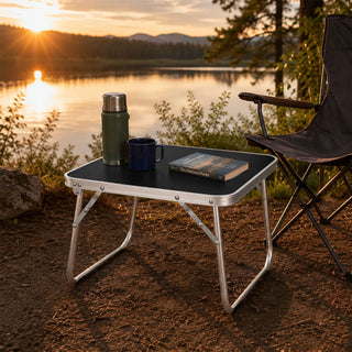 Lightweight Folding Camping Table, 40x30cm Aluminium Portable Outdoor Side Table