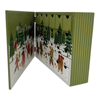 Wooden Fill Your Own Advent Calendar, 24 Drawer Book Style, Woodland Animals
