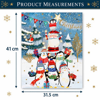 Penguin Tree Christmas Advent Calendar, 41cm Father Christmas & Penguins