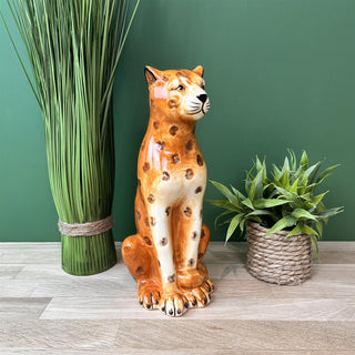 Retro Ceramic Leopard Ornament Figurine  Vintage Style Cheetah Big Ca –  Carousel