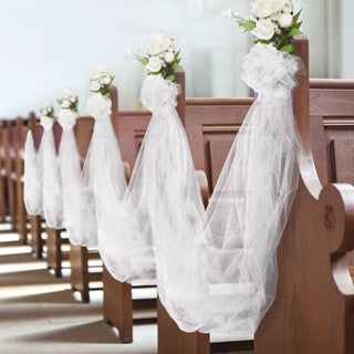White Tulle Roll Wedding Decoration | Tulle Fabric Deco Mesh | 195ft Sheer Fabric Spool