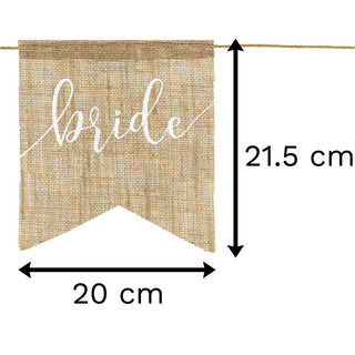 Set Of 2 Jute Wedding Chair Banners | Bride And Groom Hanging Chair Signs | Rustic Wedding Decorations