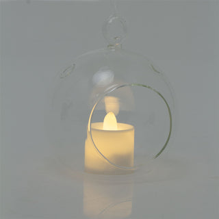 Clear Glass Bauble Tealight | Hanging Glass Ball Tea Light Holder & LED Candle