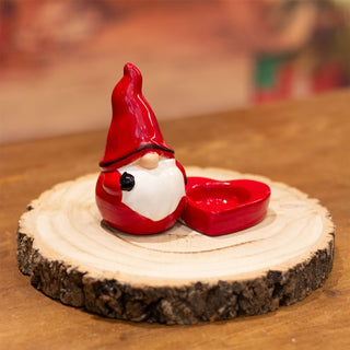 Ceramic Nordic Santa Gonk Tealight Holder Ornament | Gonk Tealight Candle Holder