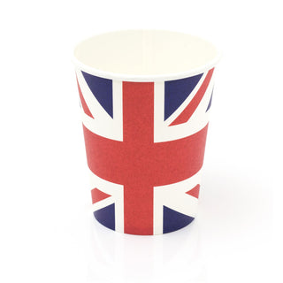 Pack Of 8 Union Jack Party Cups | Set Of 8 Great Britain Union Jack Paper Cups | Queens Platinum Jubilee Party Cups
