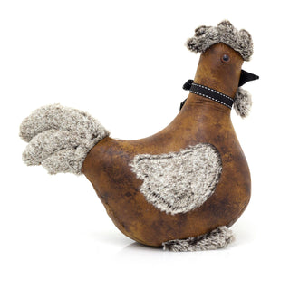 Cooper Cockerel Doorstop | Faux Leather Weighted Rooster Bird Door Stop 1.8kg