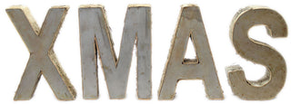 Distressed Iron Metal Birch Wood Xmas Letters Decorative Word Christmas Decoration