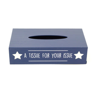 Men's Dads Blue Wooden Tissue Box Holder | Mans Tissue Box Cover Tissue Dispenser Box | Rectangle Novelty Tissue Box Father Day Gifts - A Tissue For Your Issue