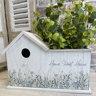 Wooden Bird House Planter | Herb Planters Indoor Flower Pots | Novelty Bird Box Plant Pot